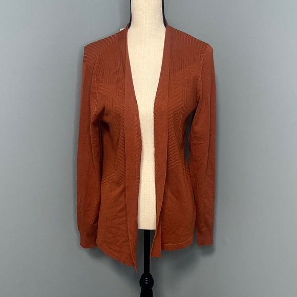 NWT 89th + Madison Women's Brown Open Cardigan Sz L - Picture 1 of 6